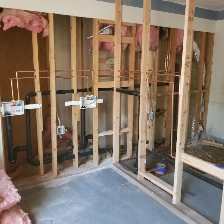 Copper pipe rough-in and plumbing installation in Lewisburg